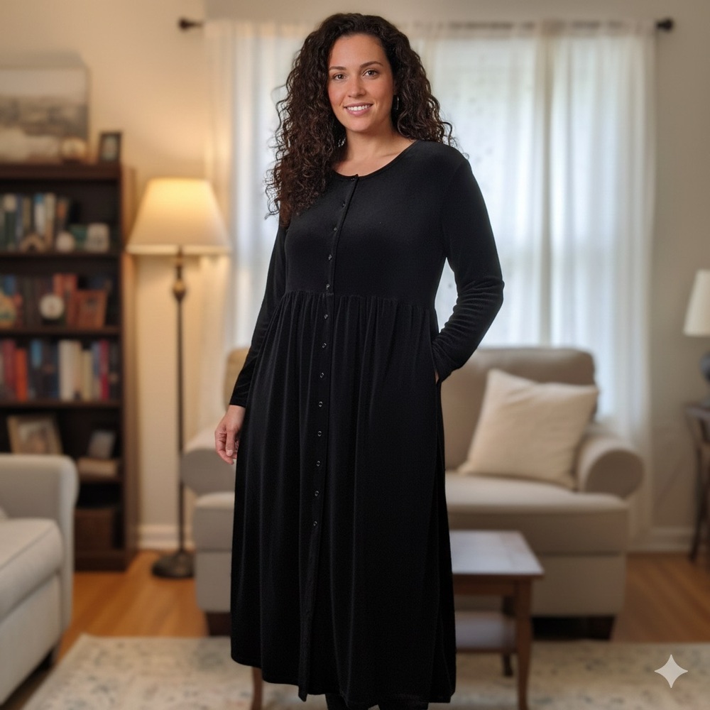 Vintage 90s Sarah Chapman Velvet Button Down Long Sleeve